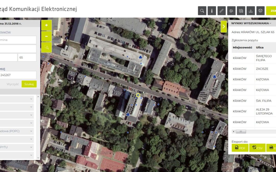 Using Google Maps in support of the National Program of Telecom Infrastructure Inventory (UKE)